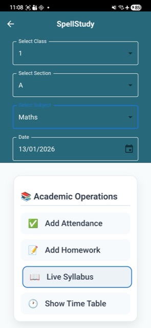 Teacher app — Homework