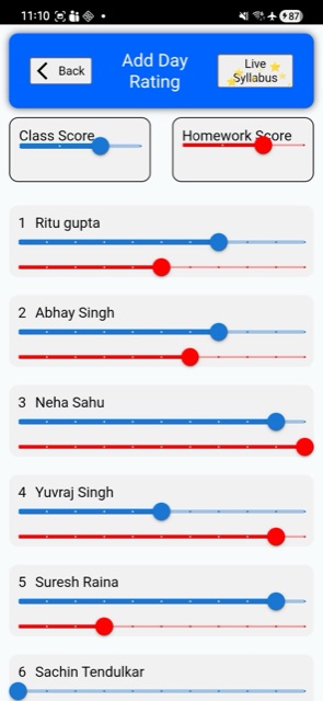 Teacher app — Syllabus